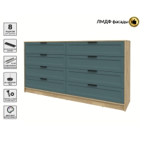 Kомод Тренд КТ-К197 (Дуб золотой ЛДСП/ Верде ЛМДФ) Ш1965 В1020 Г451